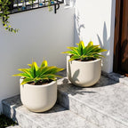 Ttranewsoo Artificial Agave Plants,Large UV Resistant Fake Agave Planters 12" for Indoor and Outdoor Decorating Tropical Plant Succulents Greenery Indoor Decor (2Pack) Yellow