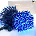 JMEXSUSS 200 LED Blue Christmas Lights Outdoor, Expandable 66ft Blue String Lights Green Wire, 8 Modes Twinkle Xmas Tree Light Plug in for Party Indoor Ceiling Beroom Patio Fence Yard Decor