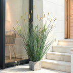 Lifelike Faux Plastic plantas Synthetic Pampas Grass Indoor Outdoor Realistic Floor Plants pet Friendly Artificial Grass for Home Office Wedding Patio Front Fake Grass Decor Housewarming Gift