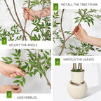 GarveeHome Artificial Plants Indoor,6 ft Tall Faux Floor Plant in Pot, Nandina Artificial Tree with White Planter for Home Decor Office Living Room