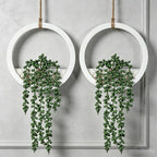 Boho Wall Decor, 2Pcs Fake Hanging Plants Artificial Succulents, Indoor Hanging Planter Greenery Decor, Perfect for Bathroom Living Room Bedroom Office Washroom, Faux Succulent Wall Floating Plants