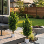 Garvee 2 Pack 3FT Artificial Cedar Trees 3FT, Evergreen Faux Plants for Indoor Outdoor Office Decor
