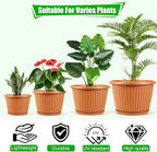 Large-Planter-Indoor-Outdoor Plant Pots, 16 inch 4 Pack Plastic Flower Pots with Saucer And Drainage Holes, Modern Garden Planters For Planting Medium Large Plants, Decorative Resin Garden Pots