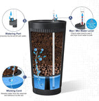 FENCY 2Pack 24IN Self Watering Planter for Indoor Plants, Plastic Large Planter for Outdoor Plants, Water Level Indicator& Spacious Reservoir Flower Planter Decorative(Black)