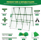 51" x 53" Cucumber Trellis for Raised Bed, A-Frame Garden Trellis for Climbing Plants Outdoor, Rust-Proof Metal Support for Tomato, Peas, Beans, Zucchini & Vines, with Netting & Clips