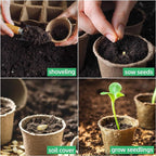 JERIA 200-Pack 3.15 Inch Peat Pots for Seedling with 200 Pcs Plant Labels,Outdoor Garden Germination Nursery Pots,Biodegradable Seed Starter Pots Kits