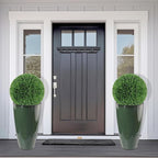 2 Packs 21 inch Tall Planter, Indoor Outdoor Round Planter for Porch, Large Plant Pot with Drainage Hole for Home Garden Front Door, Modern Decorative Pots for Plants (Green)