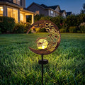 MEBRUDY Butterfly Solar Garden Outdoor Decor, Moon Figurine Light Stake Housewarming Ornament for Patio, Lawn, Yard, Pathway, Unique Gift Ideas for Gardening, Mom, Women, Grandma
