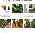 Nearly Natural 2.5 ft Artificial Boxwood Plants, Set of 2, UV Resistant with Integrated Ground Stakes for Indoor Outdoor Garden Decor