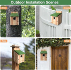 Bird Houses for Outside with Copper Guard, Thicken Cedar Wooden Nesting Box - Fit Bluebird, Finch, Swallow, Wren, Chickadee - Outdoor Garden Country Cottage Decor, Assembly Required