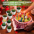 Shihanee 36 Pcs Succulent Cactus Tealight Candles with Mini Terracotta Pots, Spring Decor, Fiesta Cinco De Mayo Party Decorations, Mexican Party Favors, Baby Shower Wedding Table Decor(White)