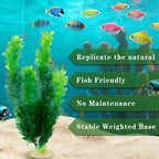 LIYAOLI Aquarium Artificial Plants 12 Inch 3Pack - Tall Realistic Fish Tank Plants Decor with Stable Base, Soft Leaves for Betta, Guppy, Shrimp & Tropical Fish, Aquascape Decoration for Silk Aquarium