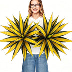 Artificial Green Edged Gold Leaf Spiny Agave Plant with 23 Leaves, 23.62in Faux Agave for Indoor & Outdoor Home Decor Perfect for Porch Living Room Bedroom Patio & Office（2 Pack）