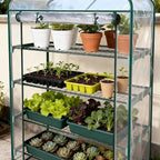 Worth Garden 50% Extra Wide Mini Greenhouse 4 Tier Portable Plant Green House 40in Wide -Sturdy Gardening Shelves with PVC Cover - Indoor & Outdoor Wheatgrass Growing - 19″x40″x63″