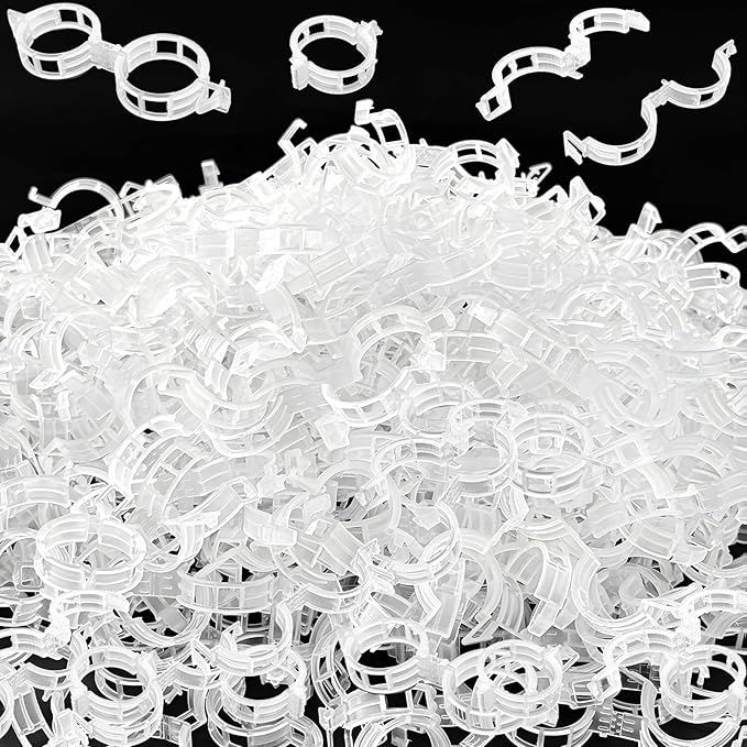 400Pcs Plant Support Clips,Plastic Tomato Support Clip,Garden Vine Clips for Climbing Plants,Stalk,Yrellis,Outdoor,Indoor,Greenhouse(White)