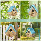 Bird House, Auslar Wooden Bird Houses for Outside, Birdhouse for Outdoors, Hanging Bluebird House for Cardinals Finch Wren Swallow for Garden Viewing