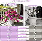 INXUGAO Artificial Fake Flowers for Outdoors Spring Decoration 2 Bundles Faux Flowers Plants for Outdoor Planters UV Resistant Silk Realistic Flowers for Outside Home Garden Front Porch Patio Décor