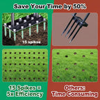 Lawn Aerator Tool with 15 Thicker Spikes, Manual Grass Aerator for Yard Care, Includes 3 Spare Spikes, Weldless U-Shaped Handle, 36 Inch(Black)