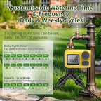 165FT Drip Irrigation System with Timer, Automatic DIY Garden Watering Kit with 1/2" & 1/4" Tubing, Solid Brass Connectors & Adjustable Sprayers for Plants, Garden, Lawn, Greenhouse, Raised Beds