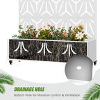 Casaphoria Metal Raised Garden Bed with Trellis and Wheels, 47"x47"x16" Planter Box for Climbing Plants, Vegetables & Vines, Features Drainage Holes and Privacy Screen, White-Star