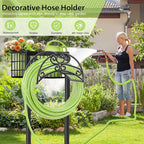 TomCare Garden Hose Holder Upgraded Water Hose Holder Heavy Duty 4 Spikes Hose Hanger Holds 160 Feet Hoses Stable Freestanding Hose Storage Organizer for Outside Yard