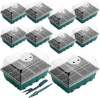 Mr. Pen- Seed Starter Tray Kits, 6.6"x4.6", 10 Set, Total 120 Cells, Durable Plant Germination Trays with Humidity Vented Domes and Bases, Ideal for Seed Starting, Indoor Gardening and Greenhouse
