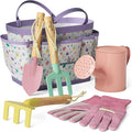Kinderific Gardening Set, Tool Kit, for Kids, STEM, Includes Tote Bag, Spade, Watering Can, Rake, Fork, Trowel and Gloves, Egg Hunt
