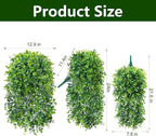 Faux Outdoor Plants Fake Hanging Plants for Outdoors Outside Decorations, 2 Pcs Green Faux Eucalyptus Stems Realistic UV Resistant Artificial Greenery for Planters Porch Garden Yard Front Door Patio