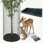 8 Pack Extra Tall Plant Protectors from Animals, 12"x24" Wire Garden Cages for Large Plants Shrubs, 2mm Heavy Duty Metal Mesh Guard for Deer Rabbits, Reusable Garden Protection with Stakes