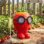 Solar Garden Statue,Cute Outdoor Statue with LED Light, Outdoor Decor for Patio,Balcony,Yard,Lawn Ornament,Birthday Gifts for Mom Grandma (Strawberry)