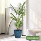 Dexceder 18x17 Self Watering Planter with Wheels (Grayish Green Gradient) | Inner Pot Design, Thickened Large Floor Standing Flower Plant Pot with Water Level Indicator Indoor Outdoor