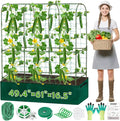 ROADPLUM Cucumber Trellis for Climbing Plants with Grow Bag, 61" Tall Metal U-Frame Garden Trellis for Raised Bed with Garden Netting and Plant Clip Plant Ties for Vegetables, Squash, Pea, Grape