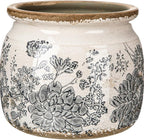 Vintage Planter Large Ceramic Plants Pot Grey Flower Crack Cottage Scroll Vase Flower Vase Pot Indoor Plants Home Kitchen Decor Farmhouse Antique Decorative Gift