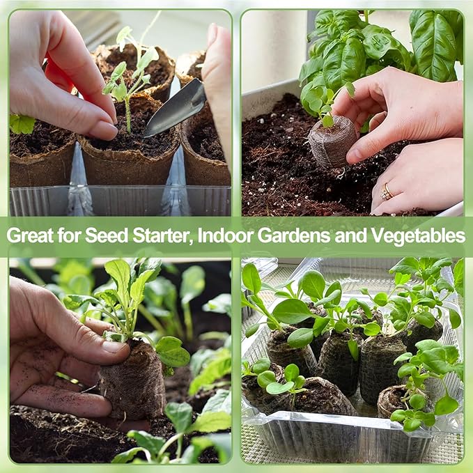 Legigo 50 Pcs 50mm Seed Starter Peat Pellets Pods for Seedlings- Compressed Seed Starting Pellets Seed Starter Pods Plugs Soil Peat Pods for Starting Seeds, Garden Planting Herb Flower Vegetables