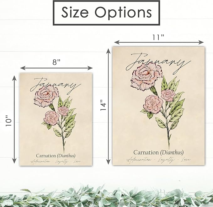 January Birth Flower Art Print - 11x14 (Unframed) | Capturing the Splendor of the January Birth Flower | Decor Accent for Birthdays and Special Occasions | Living Room Decor | Modern Home Decor