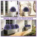 Grooy Artificial Lavender Topiary Ball, Set of 2 Artificial Boxwood Shrub Bushes with Ground Spike, Fake Evergreen Tree for Porch, Artificial Plants for Outdoor Planters Indoor UV Resistant