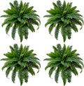 Senjie Artificial Boston Fern 4 Set Large 55 Branches Fake Ferns for Outdoors 34Inch Faux Plant for Home Living Room Office Decor