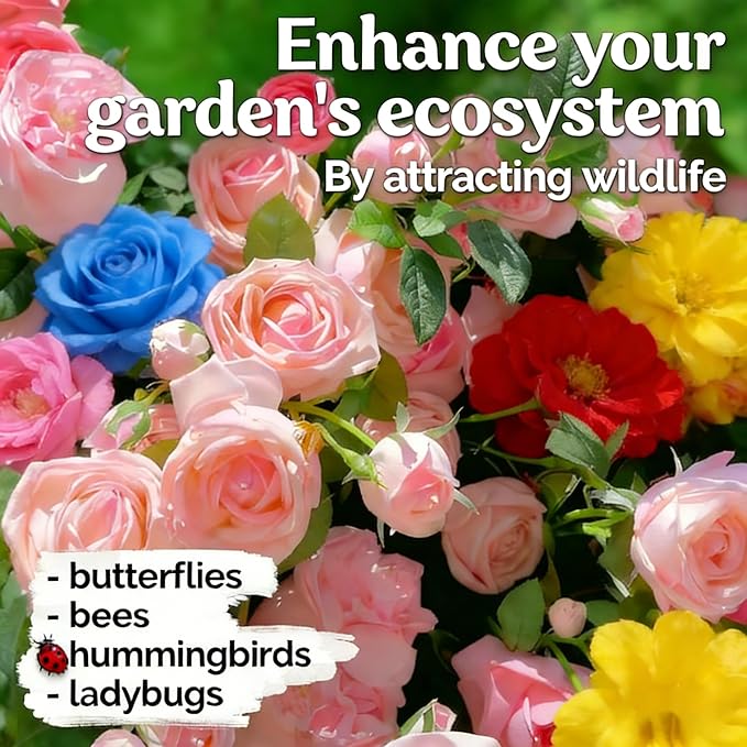 Rose Flower Seeds for Planting, 310+ Mixed Rare Rose Seeds, Perennial Flowers, Non-GMO Heirloom Bush Vine Seed for Garden Bonsai