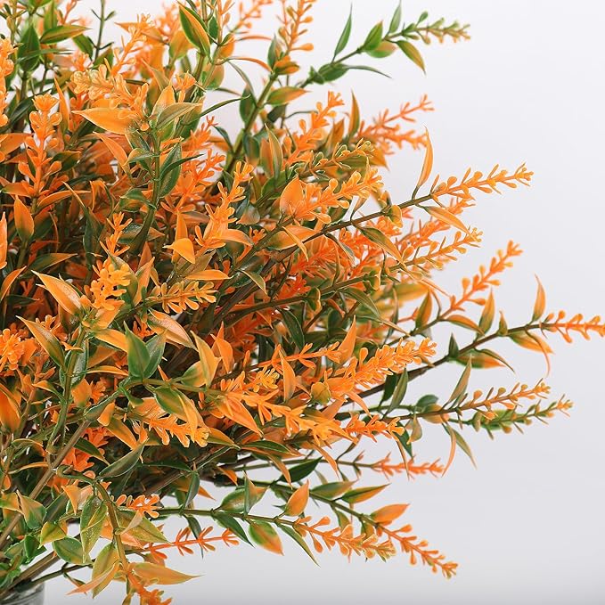 RECUTMS Fall Decoration for Home, Artificial Plants Spring Artificial Fall Flowers for Outdoors UV Resistant Artificial Plants Outdoor Artificial Flowers for Outdoors in Pots(Salmon)