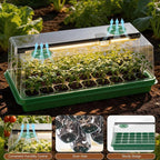 72 Cells Seed Starter Tray with Grow Light, Seed Starter Kit Full Spectrum with 5 Dimmable Brightness & Timer, Indoor Plant Grow Tray for Beginners & Seasoned Gardeners, Gardening Gifts