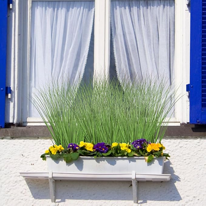 FOIMAS 12pcs Artificial Grass Plants,19.68" Faux Shrubs Wheat Grass Greenery Stems Fake Plants for Indoor Outdoor Home Decoration