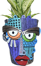 Midogaigai Abstract Face Planter Pots for Plants,Hand-Painted Colorful Flower Pots with Drainage,Indoor Outdoor Garden Decor Gift(Eclectic,Small)