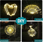 JJGoo Solar Firework Lights, 2 Pack 180 LEDs 2 Lighting Modes Solar Lights Outdoor Waterproof for Garden Patio Walkway Pathway Party Wedding Christmas Decorative - Warm White