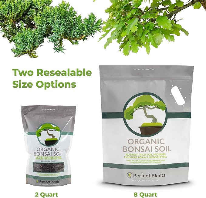 Bonsai Soil by Perfect Plants - 8qts. Premium All-Purpose Mix | Perfect for Several Bonsai Tree Plants | Made in Small Batches in the USA