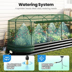 Quictent Galvanized Raised Garden Bed Kit with Self Watering System and Mesh Cover, Large Oval Metal Outdoor Planter Garden Boxes for Vegetables Herbs Flowers, 8x3x1Ft