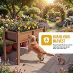 DWVO Raised Garden Bed HDPE with Legs Poly-Wood Weatherproof Elevated Planter Box Outdoor with Drainage System Patio Planters for Herbs Vegetables Flowers Plant Bed for Garden Balcony Backyard, Teak
