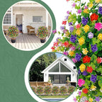 2 Pack Artificial Topiary Boxwood Ball Trees with Ground Spike, 23.6'' Faux Shrubs Fake Brush Plants Flowers Greenery for Indoor Front Porch Garden Outdoor Decoration