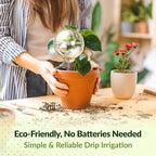 NiHome Plant Self-Watering Globes for Busy Individuals & Travelers, Long-Lasting Moisture Consistent Dripper Spike for Indoor & Outdoor Plants, Adjustable Flow Valve Easy to Refill & Maintain (4-Pack)
