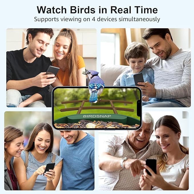 birdsnap® PAV-Bird Feeder with Camera,2K HD with 32GB Card, AI Identify Smart Bird House Cam Solar Panel,Live Stream,Motion Detection,Auto Record Video for Backyard Outdoors,Ideal Gift for Bird Lover