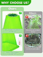 20 Pack Garden Cloches for Plants,9.4" H X 7.8" D Reusable Bell Plant Protector with 40 Ground Stakes and Rotary Vent Cover,Plant Covers Freeze Protection from Animals Snails Birds Chickens (Green)
